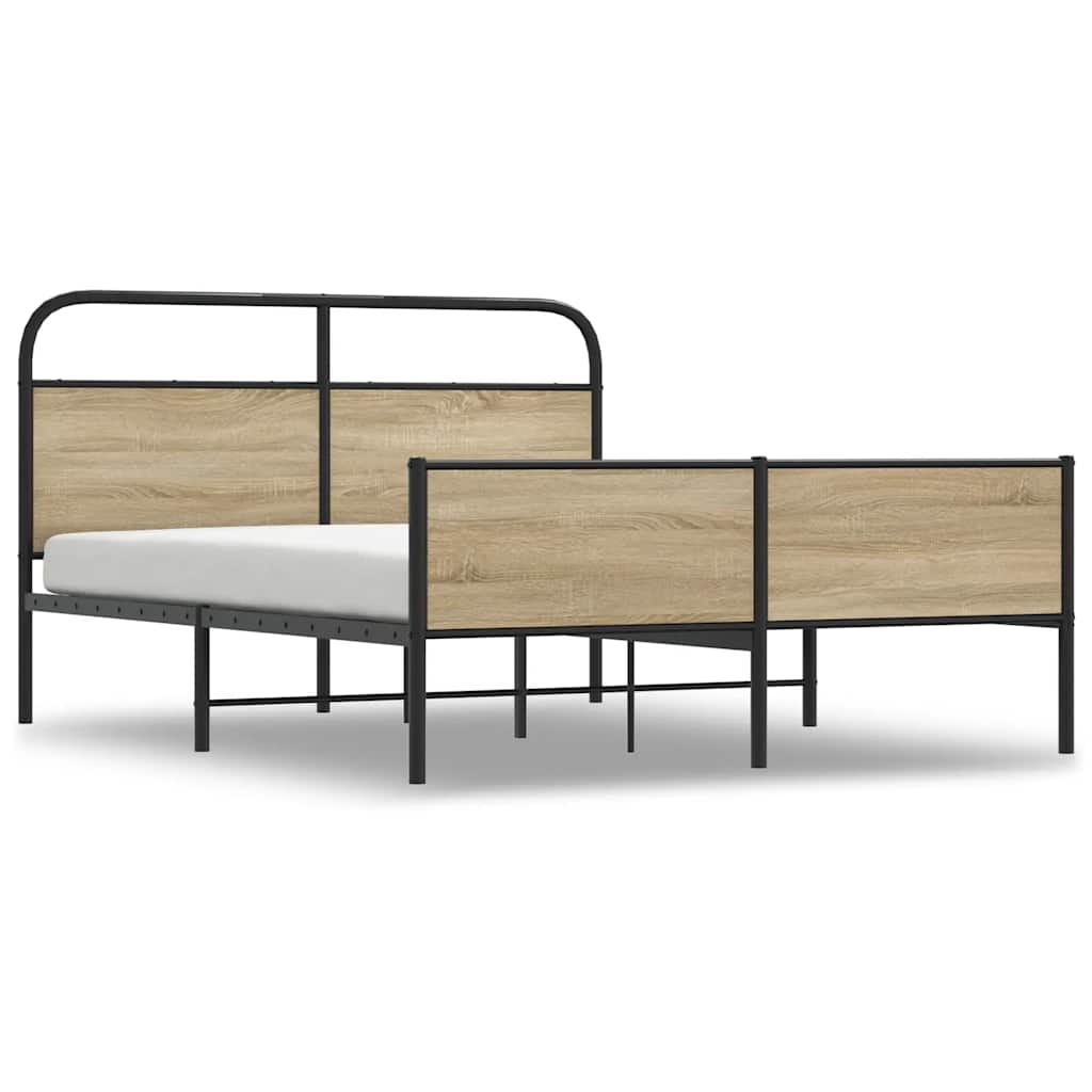 Metalni okvir kreveta bez madraca boja hrasta 180x200 cm