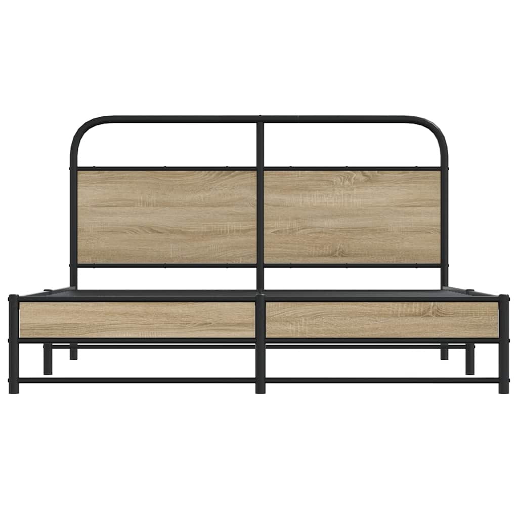 Metalni okvir kreveta bez madraca boja hrasta 160x200 cm