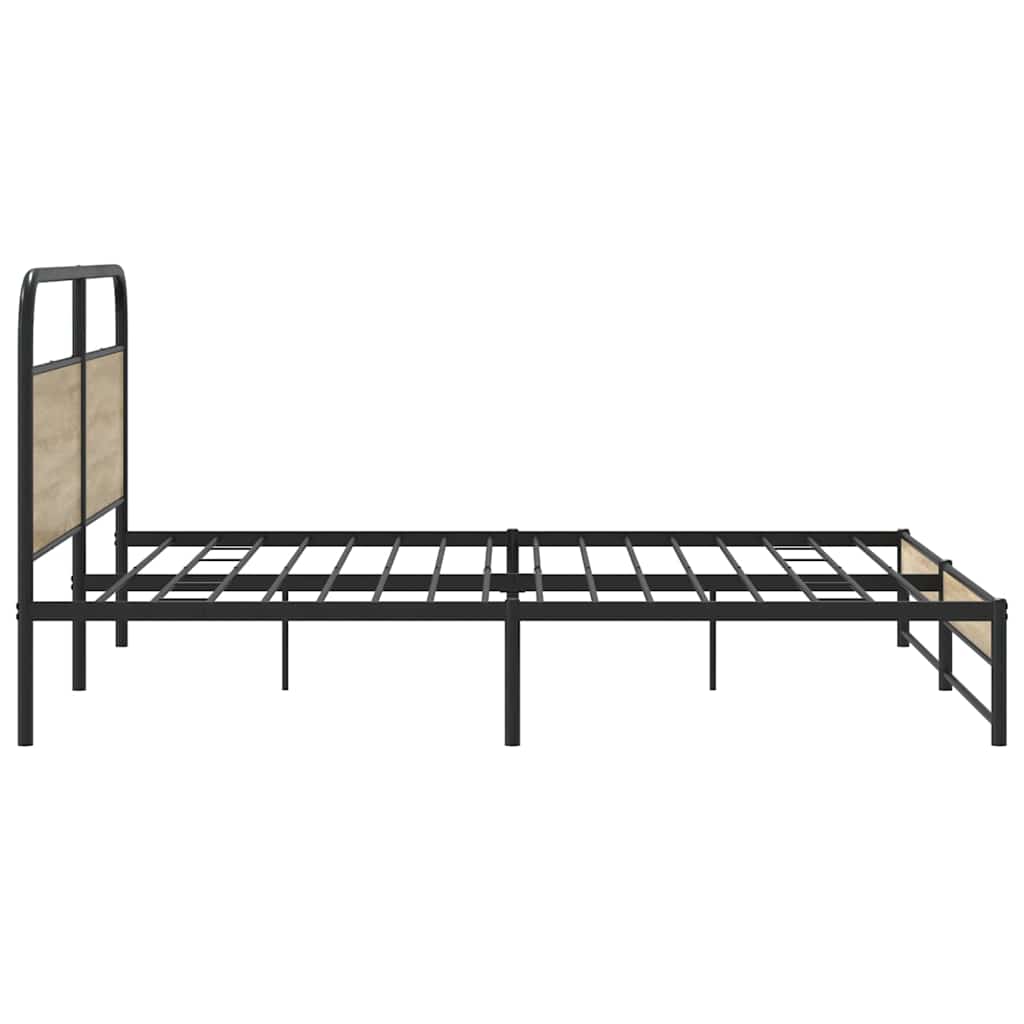 Metalni okvir kreveta bez madraca boja hrasta 200x200 cm