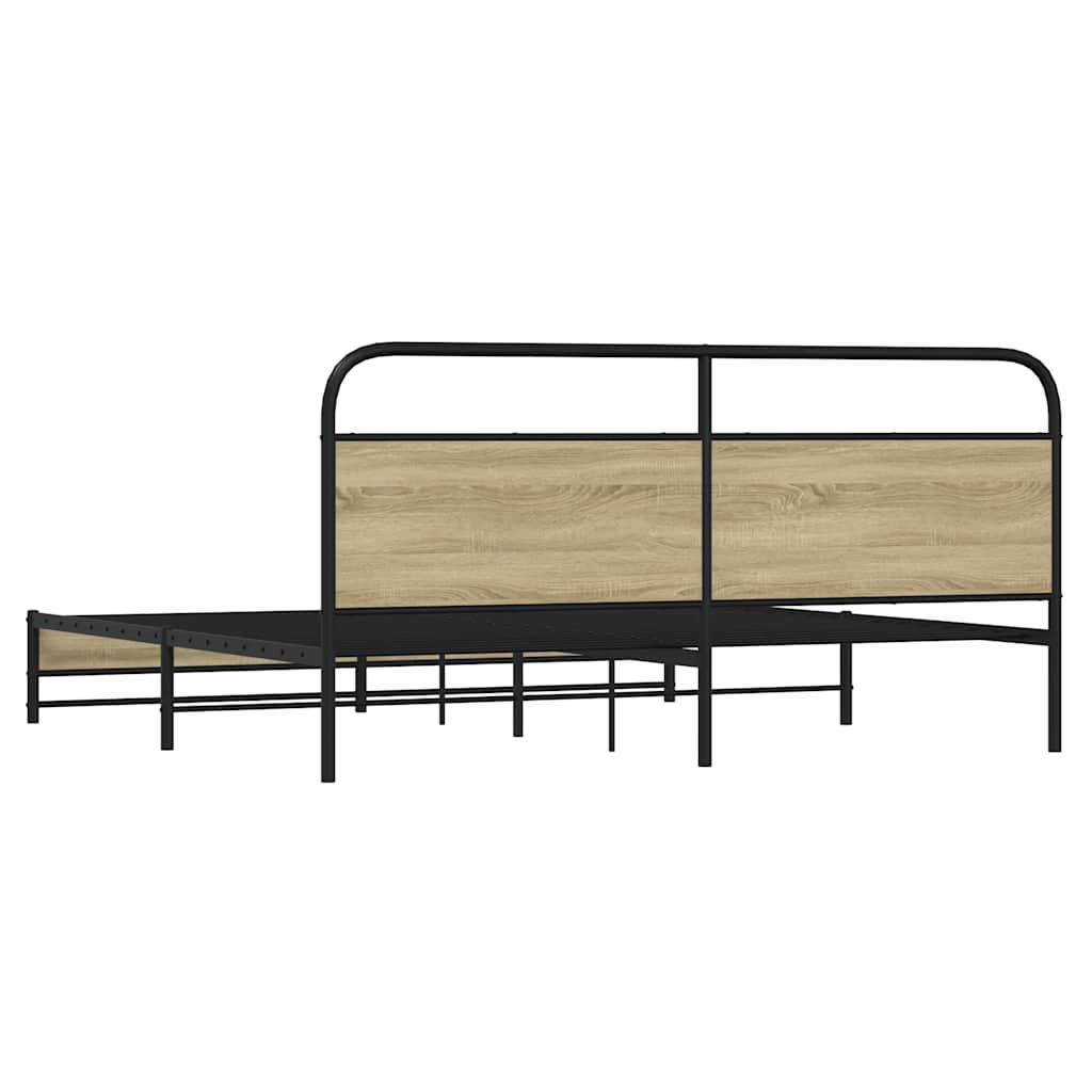 Metalni okvir kreveta bez madraca boja hrasta sonome 180x200 cm