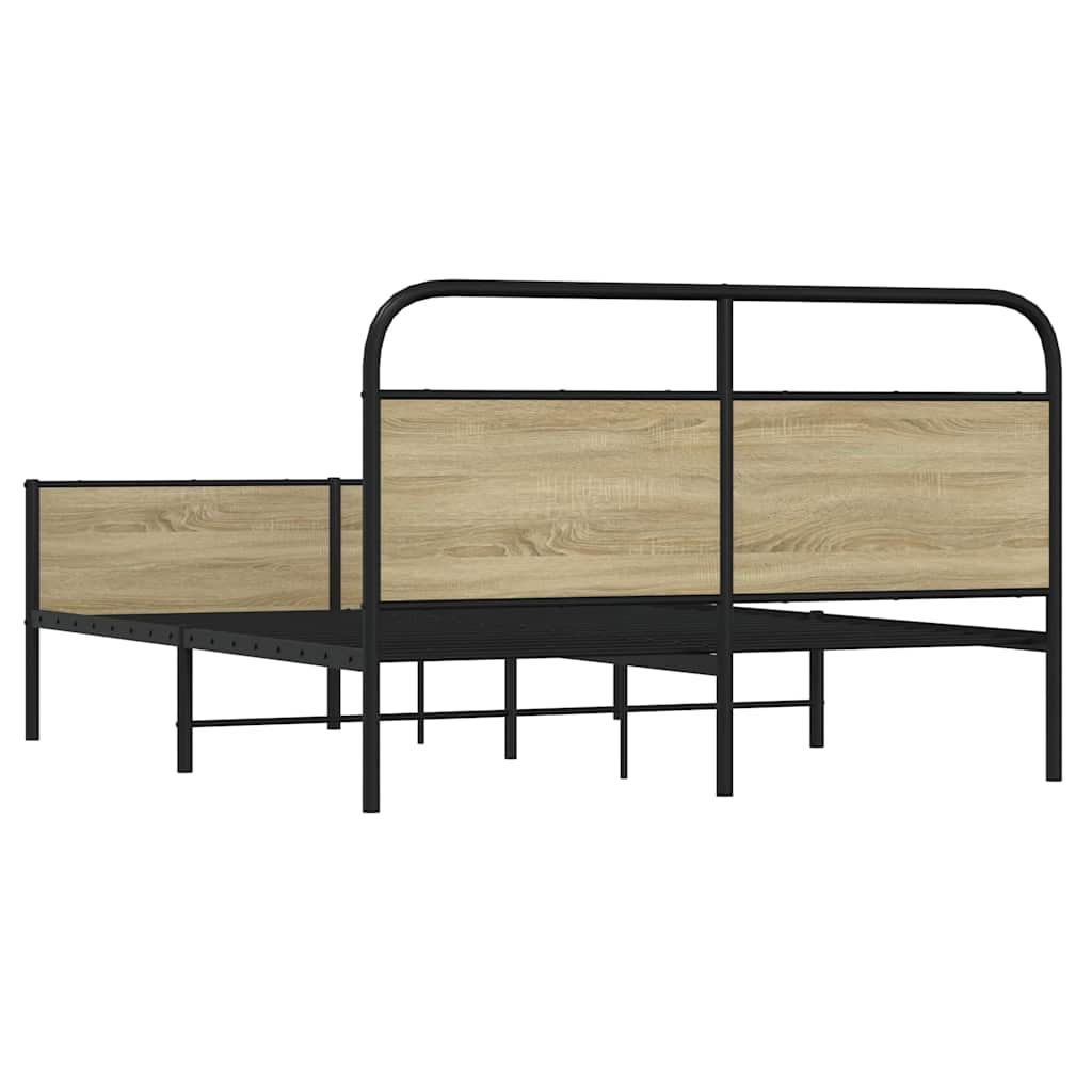 Metalni okvir kreveta bez madraca boja hrasta sonome 150x200 cm