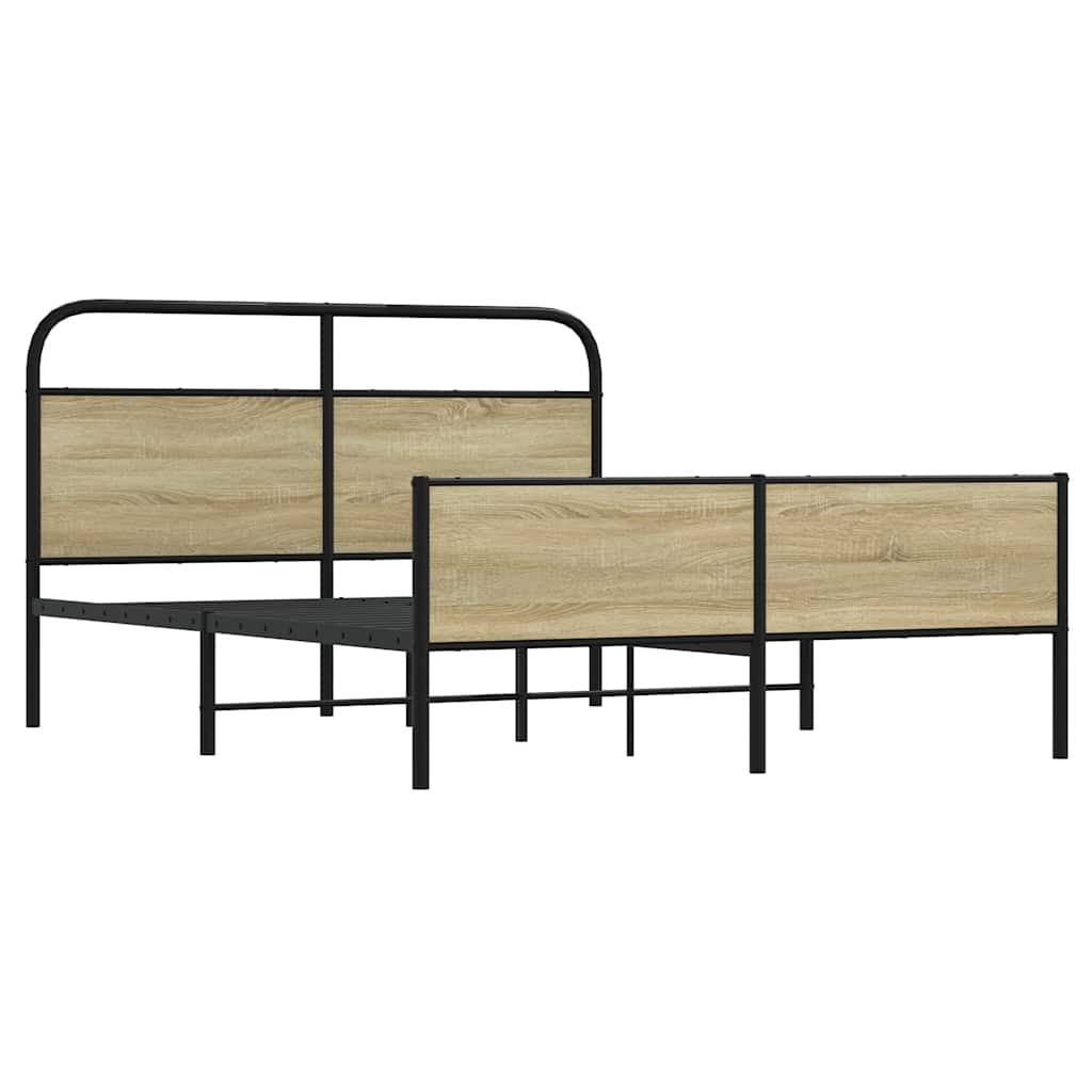 Metalni okvir kreveta bez madraca boja hrasta sonome 160x200 cm
