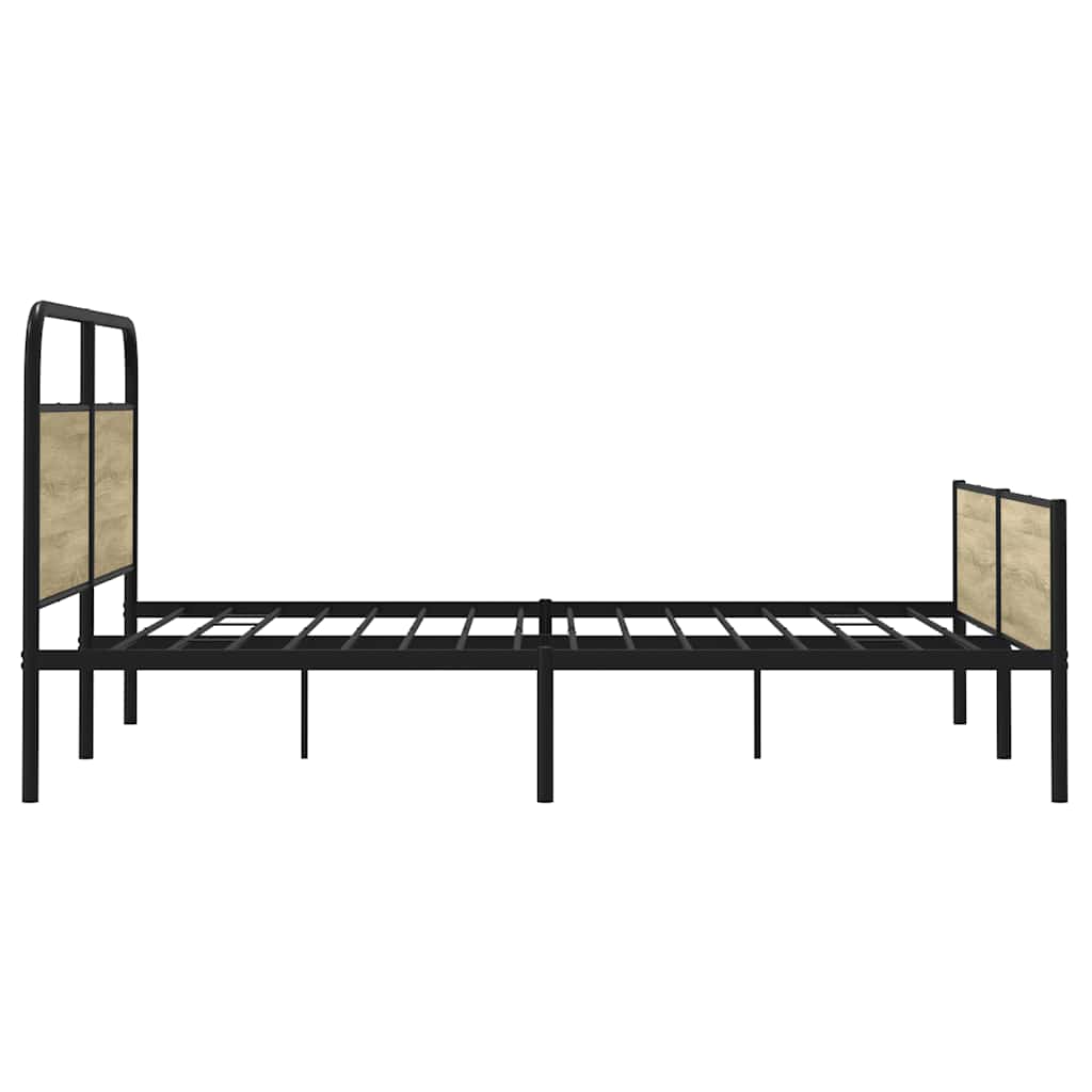 Metalni okvir kreveta bez madraca boja hrasta sonome 183x213 cm