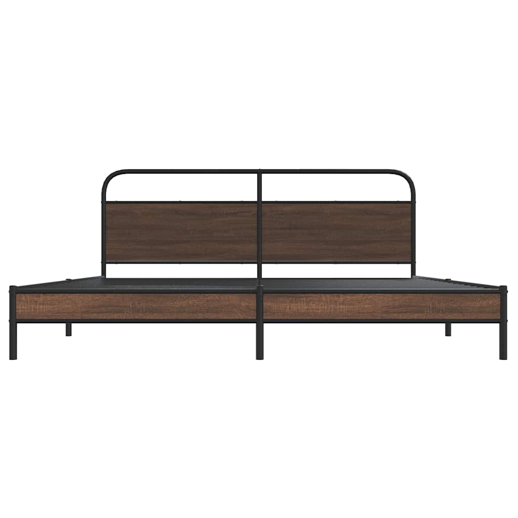 Metalni okvir kreveta bez madraca smeđa boja hrasta 183x213 cm