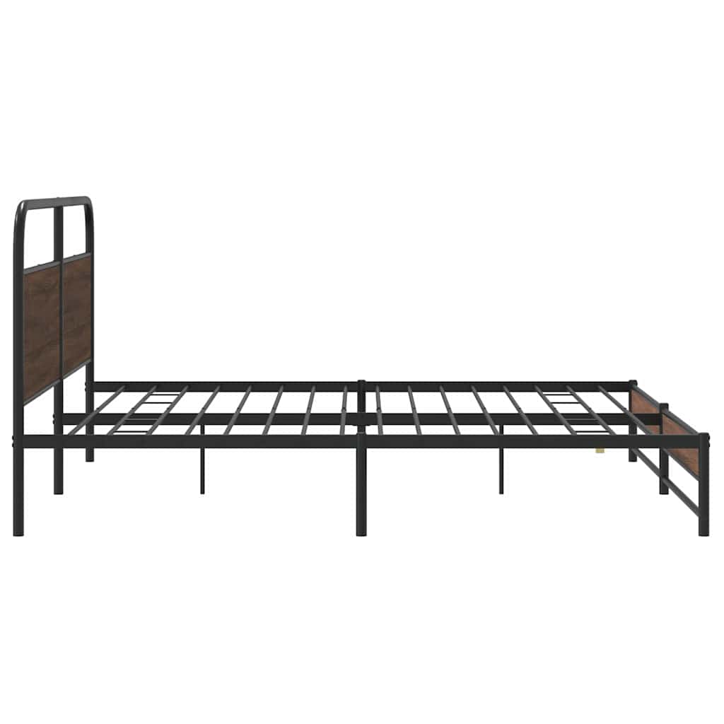 Metalni okvir kreveta bez madraca smeđa boja hrasta 180x200 cm