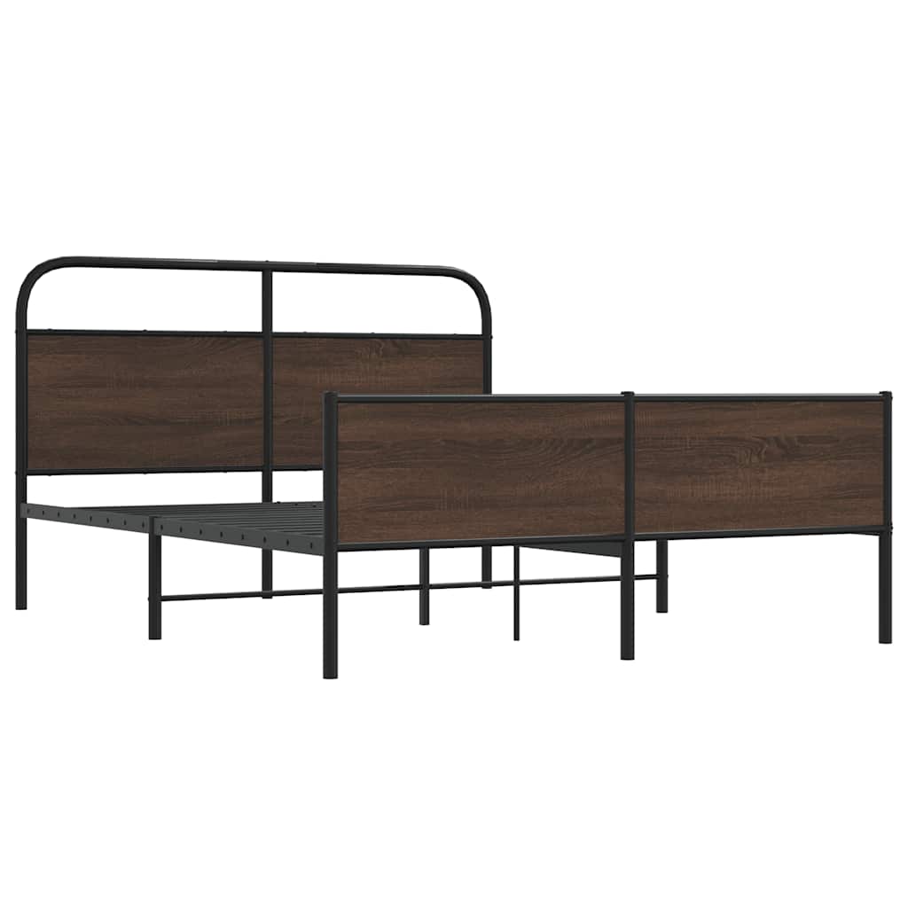 Metalni okvir kreveta bez madraca smeđa boja hrasta 150x200 cm