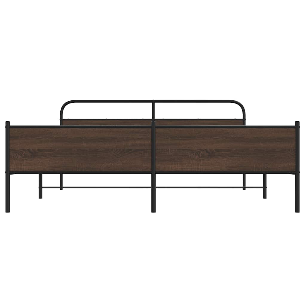 Metalni okvir kreveta bez madraca smeđa boja hrasta 180x200 cm