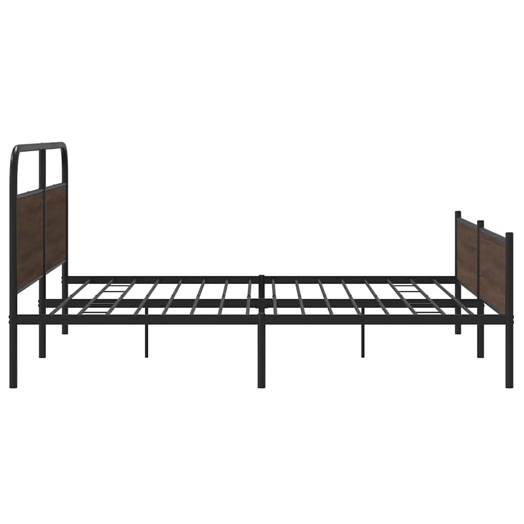 Metalni okvir kreveta bez madraca smeđa boja hrasta 180x200 cm