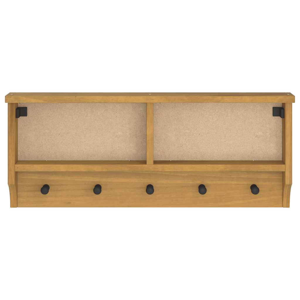 Zidna vješalica za kapute SANDNES 87x12x35 cm puno drvo bor