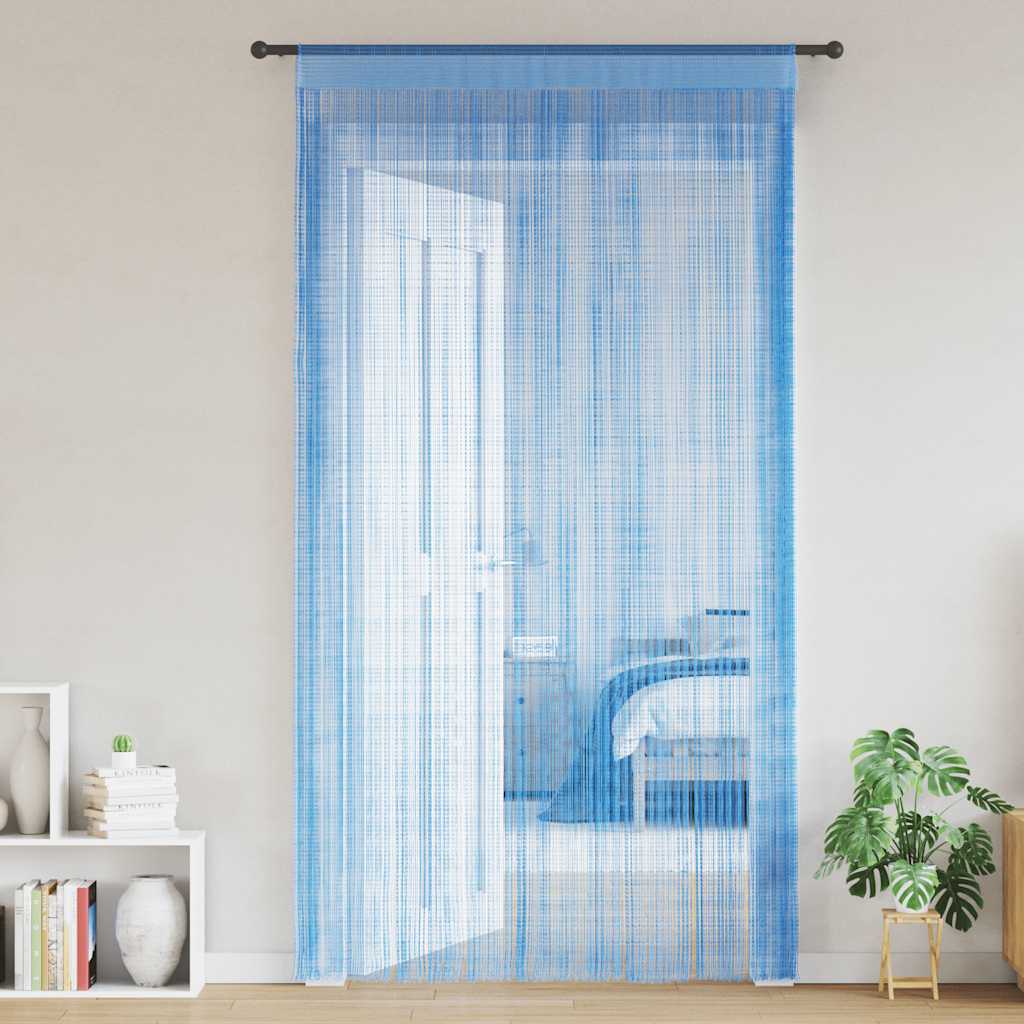 Zavjese od špage 2 kom svijetloplave 100x250 cm