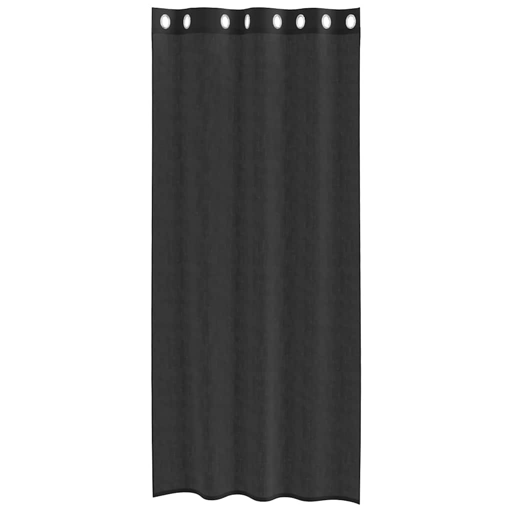 Voile zavjese s ušicama 2 kom crne 140x225 cm