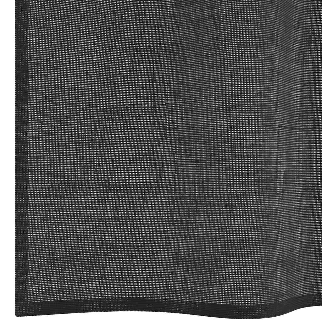 Voile zavjese s ušicama 2 kom crne 140x225 cm