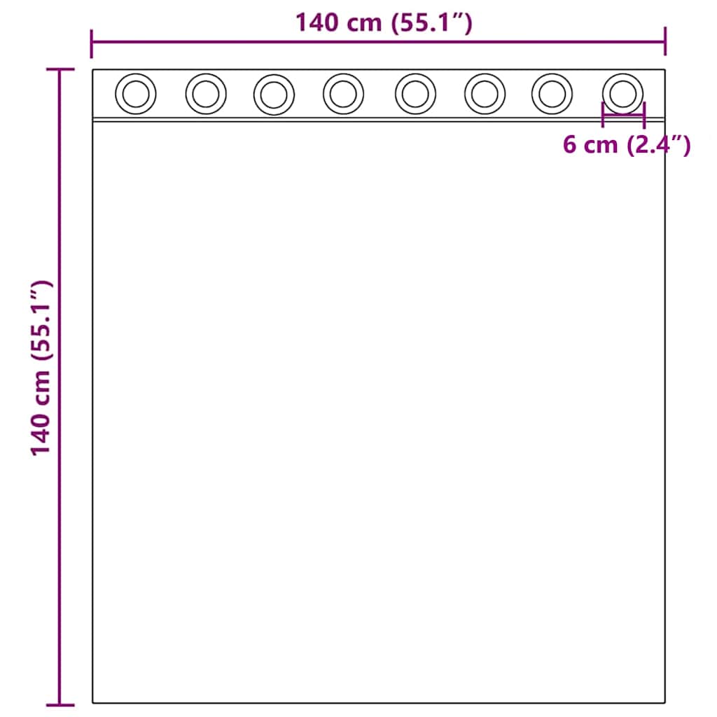 Voile zavjese s ušicama 2 kom tamnosive 140x140 cm