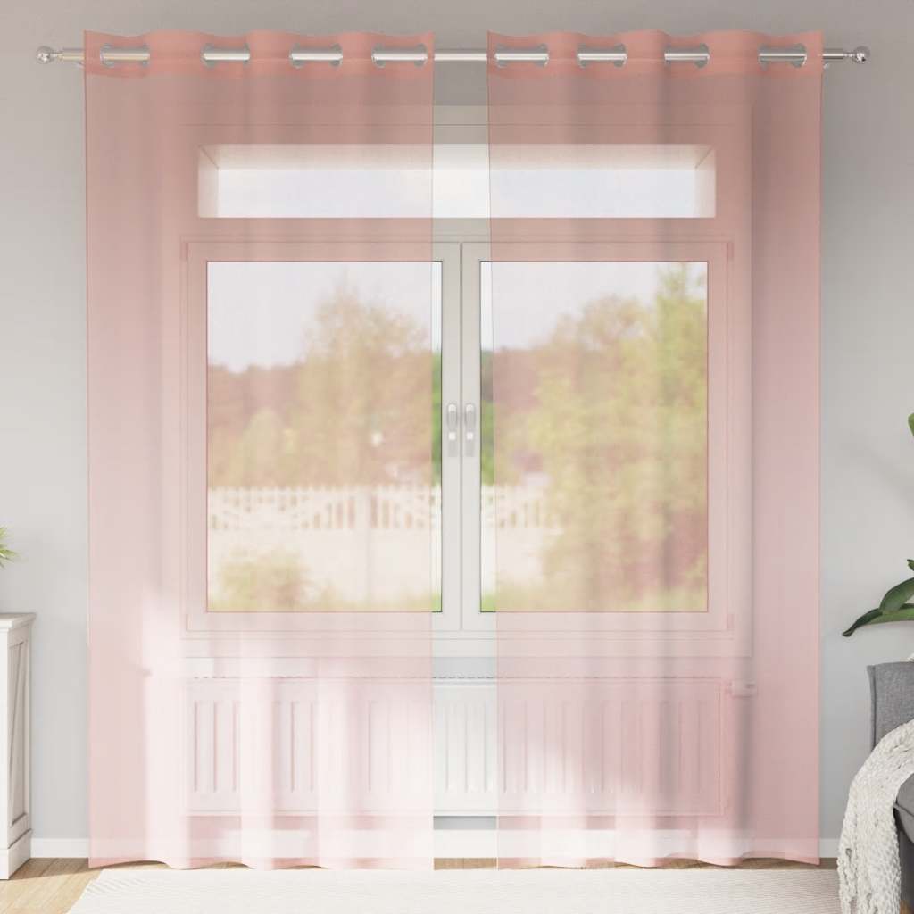 Voile zavjese s ušicama 2 kom narančaste 140x225 cm