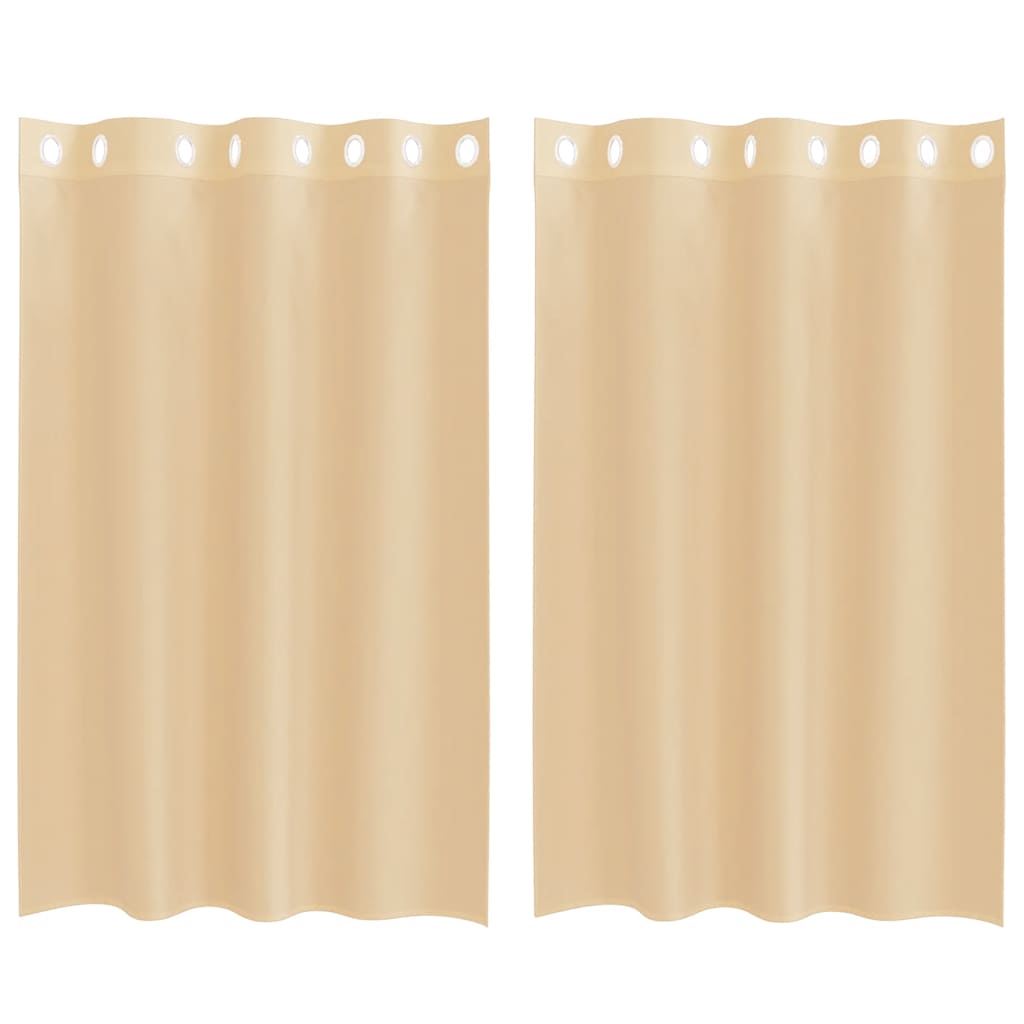 Voile zavjese s ušicama 2 kom boja pijeska Smeđa 140 x 175 cm