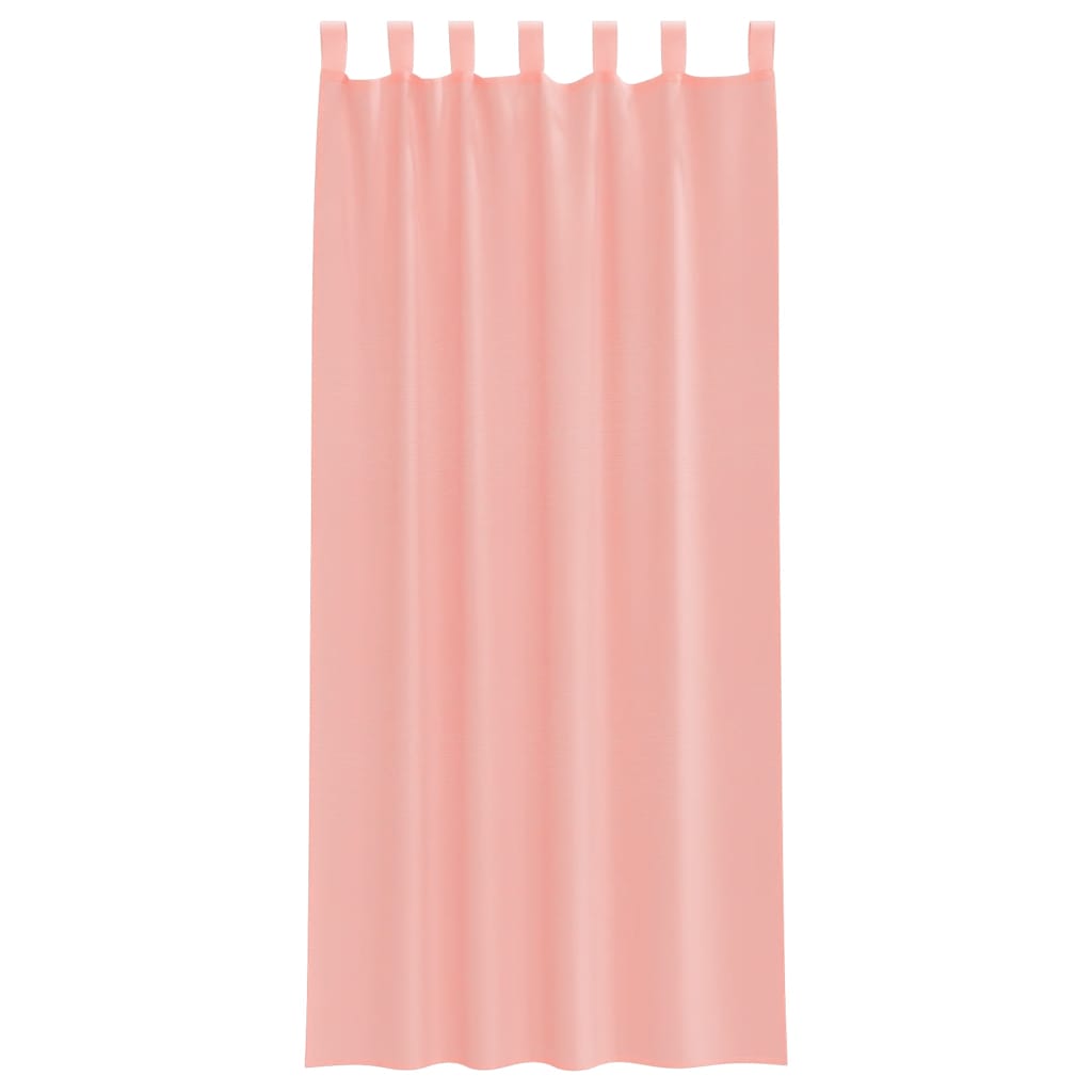 Voile zavjese s džepovima za šipke 2 kom ružičaste Ružičasti 140 x 225 cm