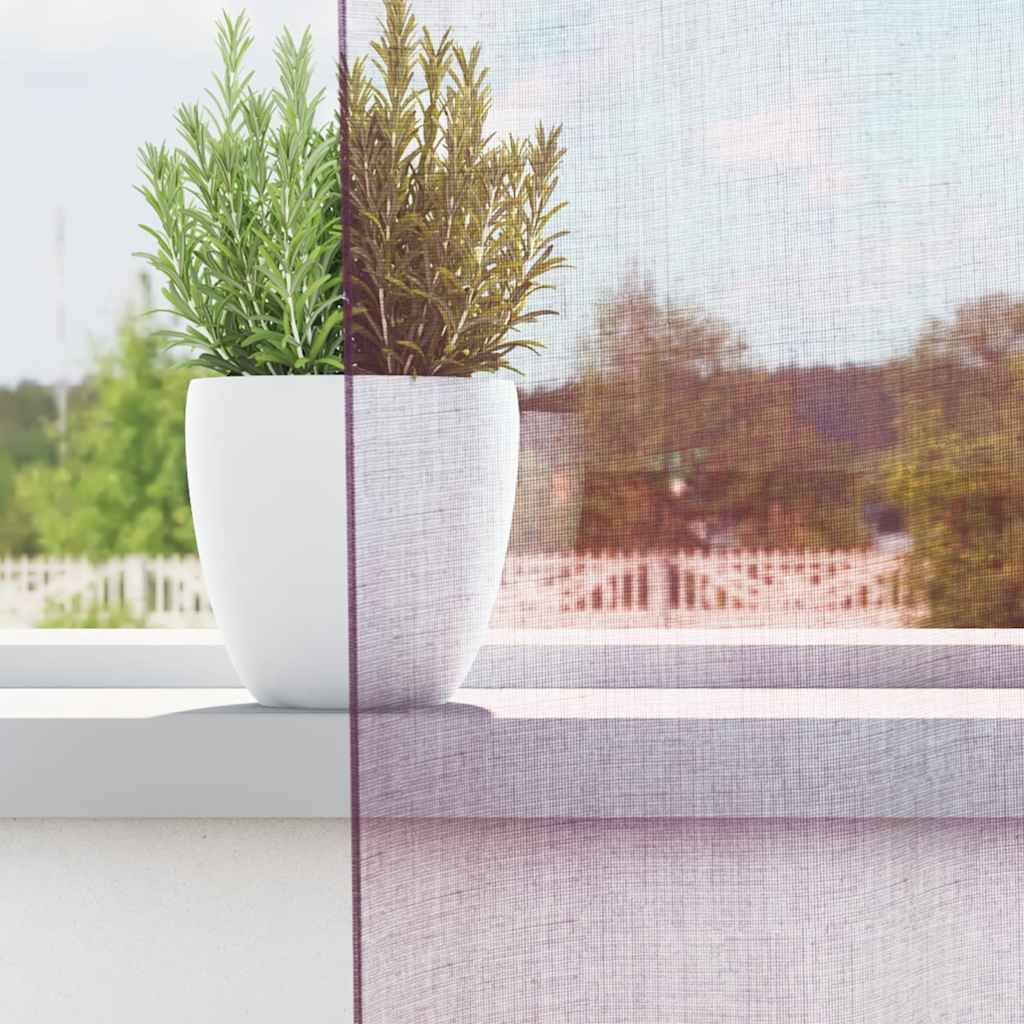 Voile zavjese s džepovima za šipke 2 kom. ljubičaste Ljubičasta 140 x 245 cm