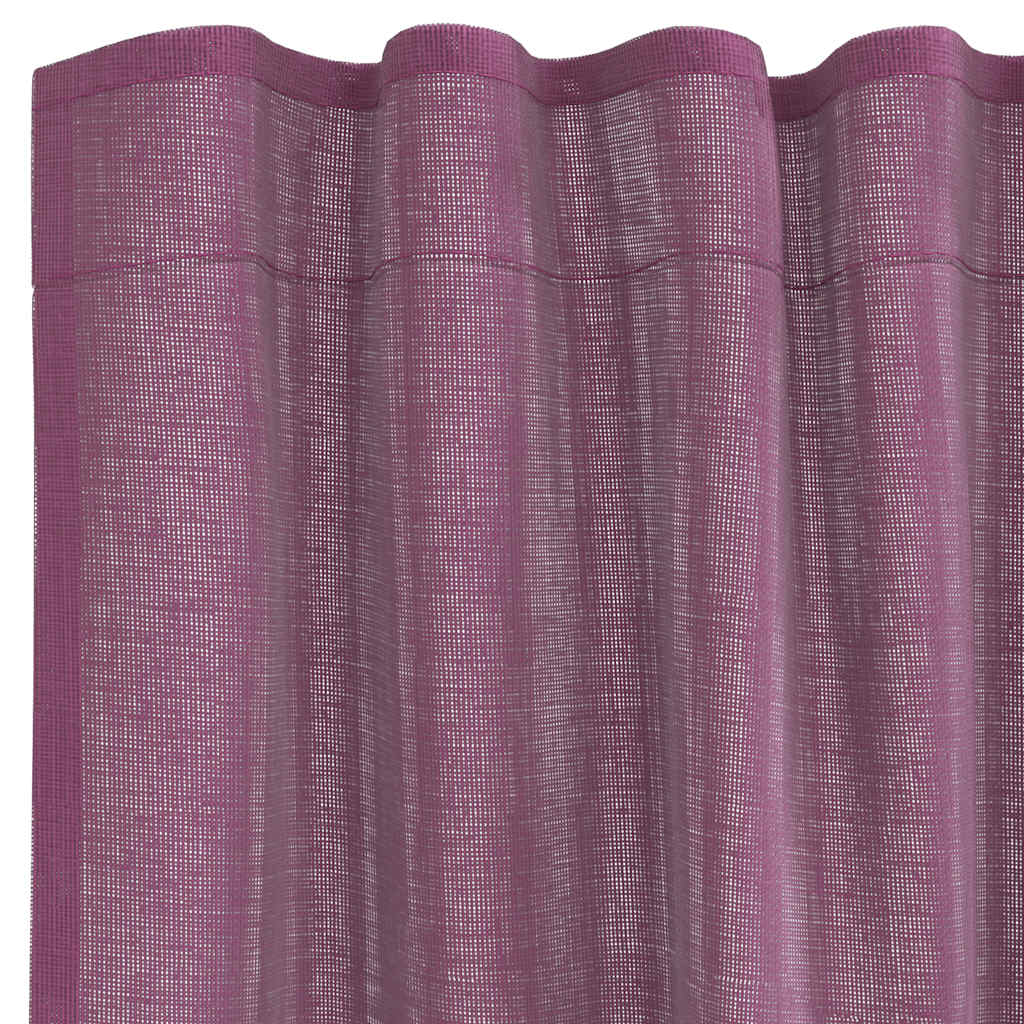Voile zavjese s džepovima za šipke 2 kom. ljubičaste Ljubičasta 140 x 245 cm