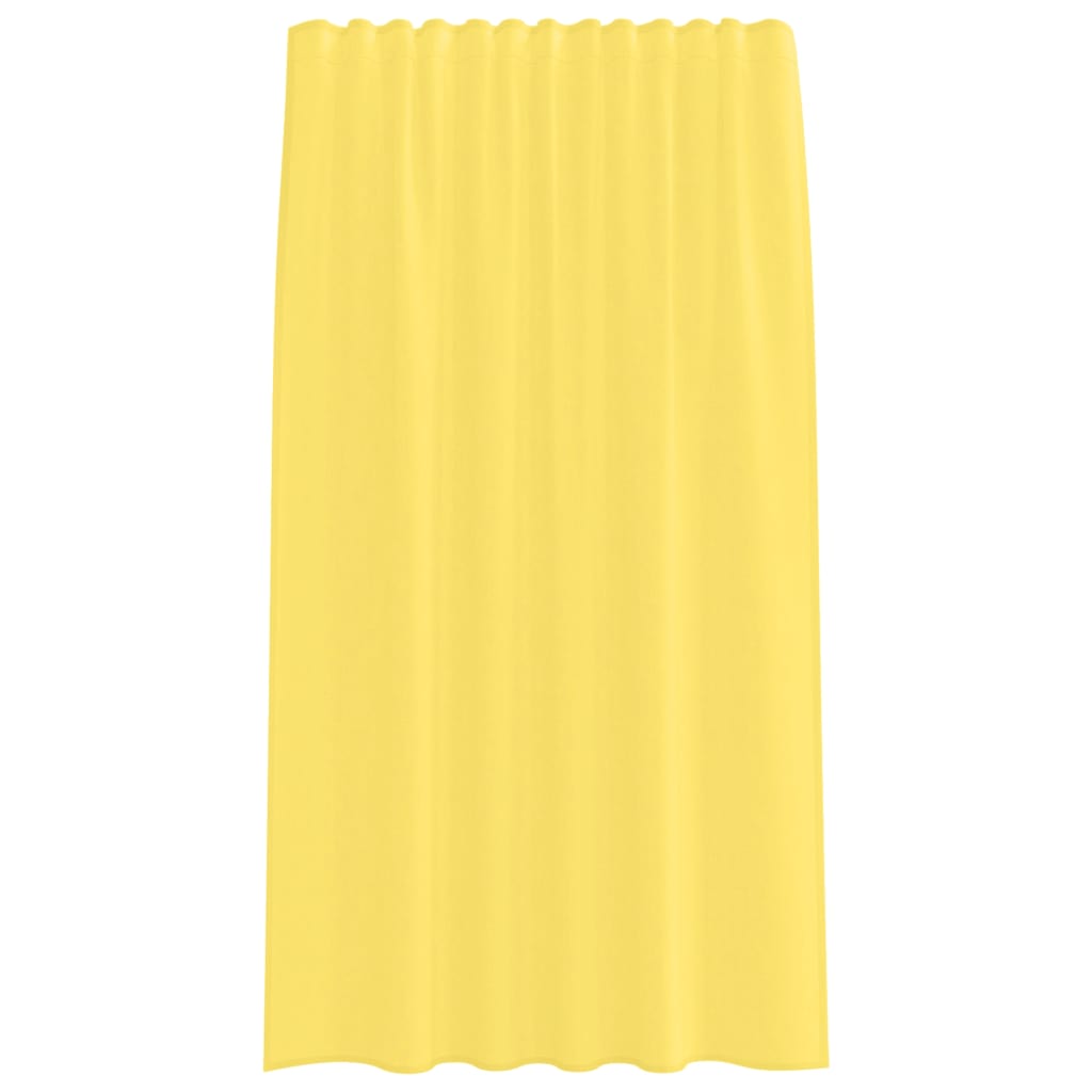 Voile zavjese s džepovima za šipke 2 kom žute Žuta 140 x 175 cm