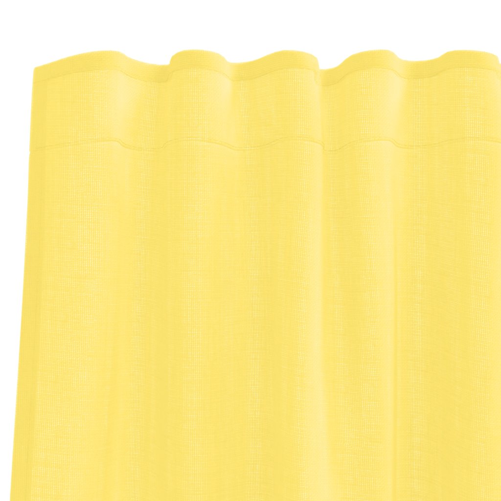 Voile zavjese s džepovima za šipke 2 kom žute Žuta 140 x 175 cm