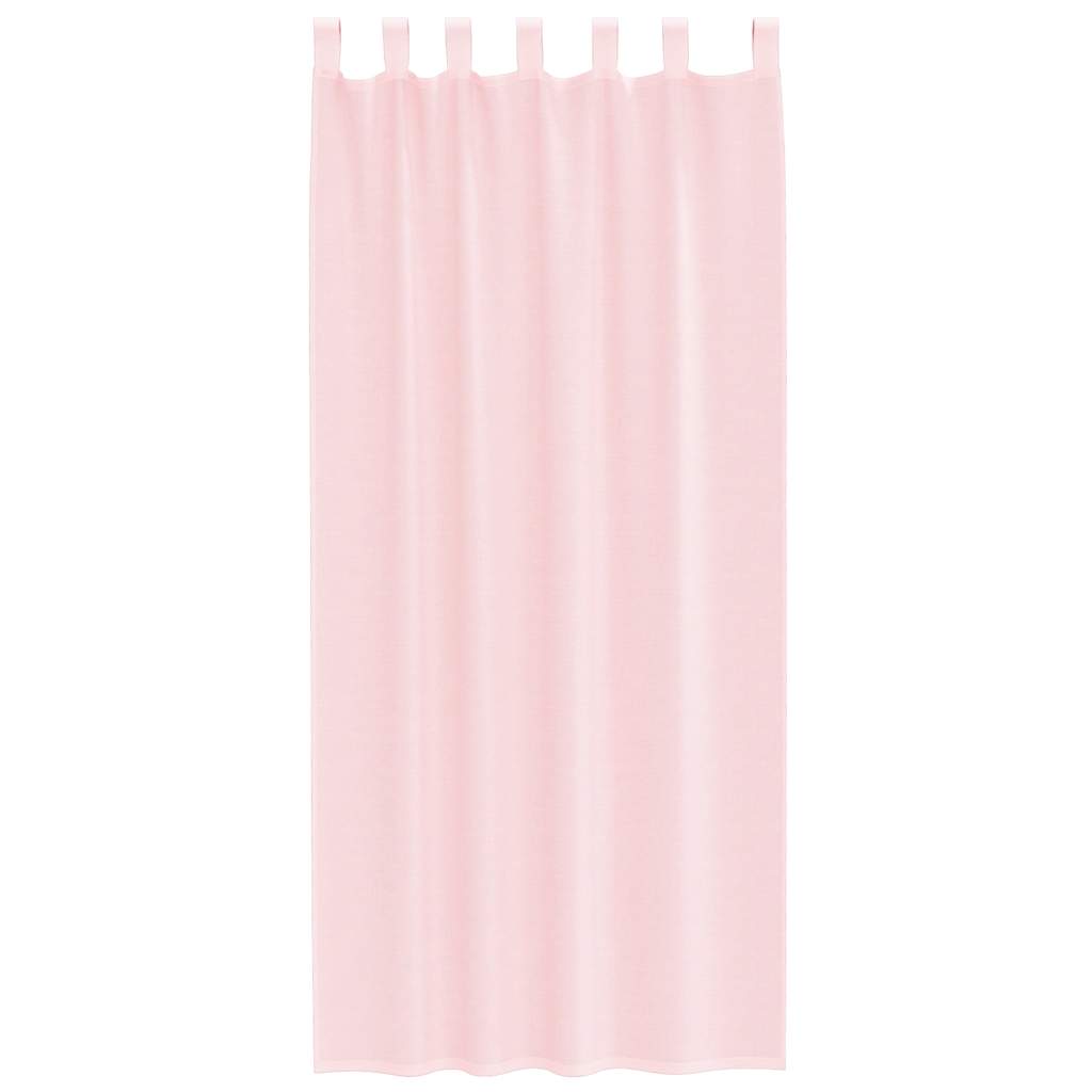 Voile zavjese s petljama 2 kom svijetlo ružičaste 140x245 cm