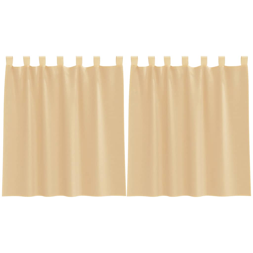 Voile zavjese s petljama 2 kom pijesak 140x140 cm