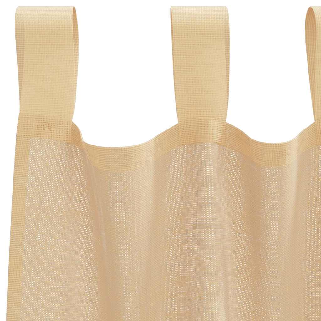 Voile zavjese s petljama 2 kom pijesak 140x175 cm