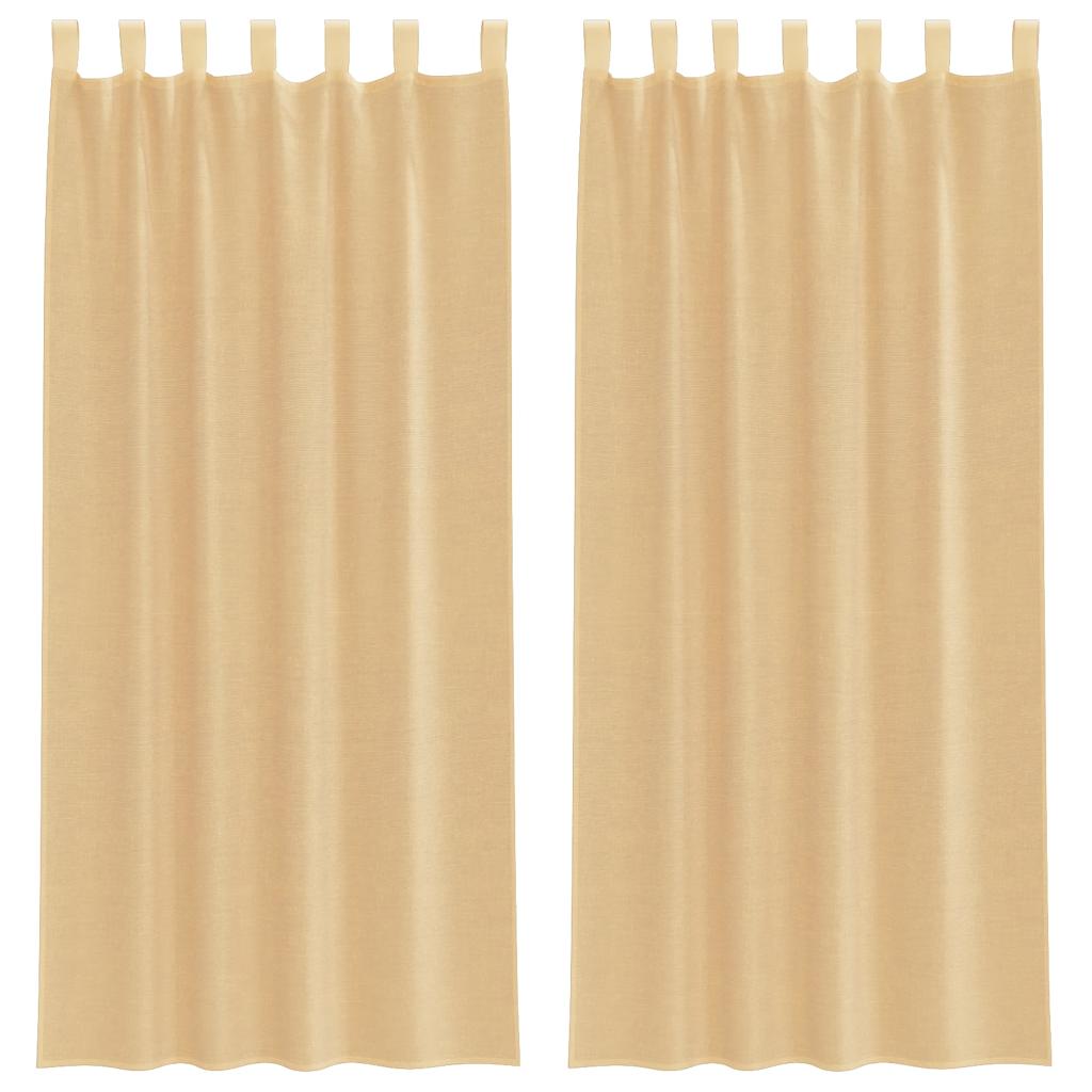 Voile zavjese s petljama 2 kom pijesak 140x245 cm