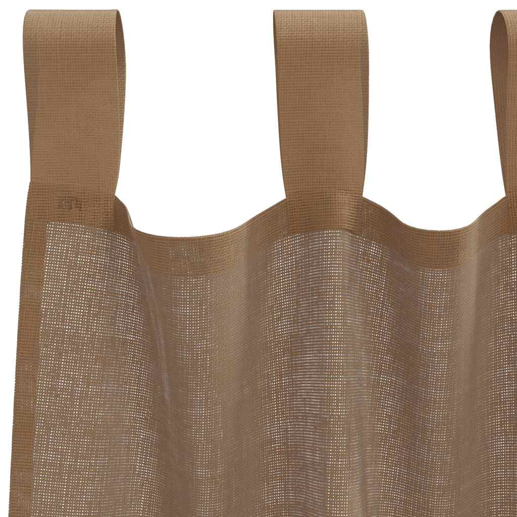 Voile zavjese s petljama 2 kom svijetlosmeđe 140x140 cm