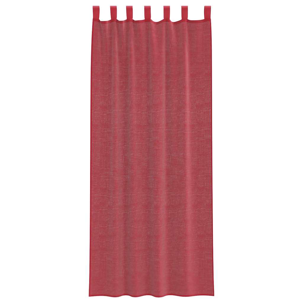 Voile zavjese s petljama 2 kom. vinsko crvene 140x260 cm