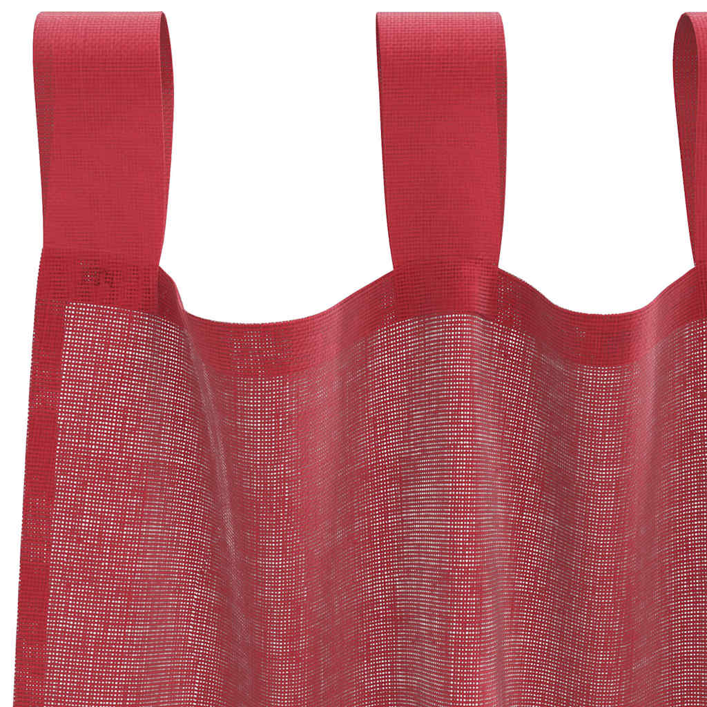 Voile zavjese s petljama 2 kom. vinsko crvene 140x260 cm