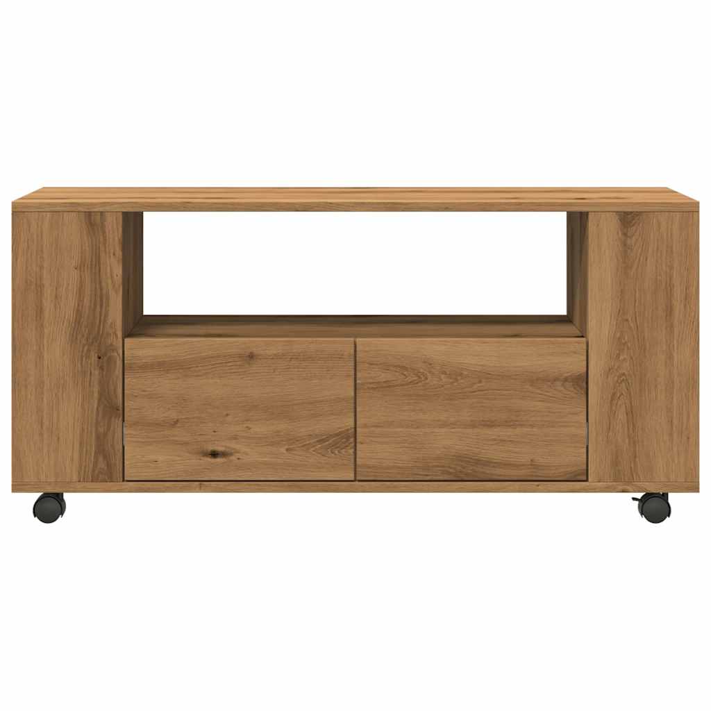 TV ormarić s kotačićima Artisan hrast 102x34,5x43 cm