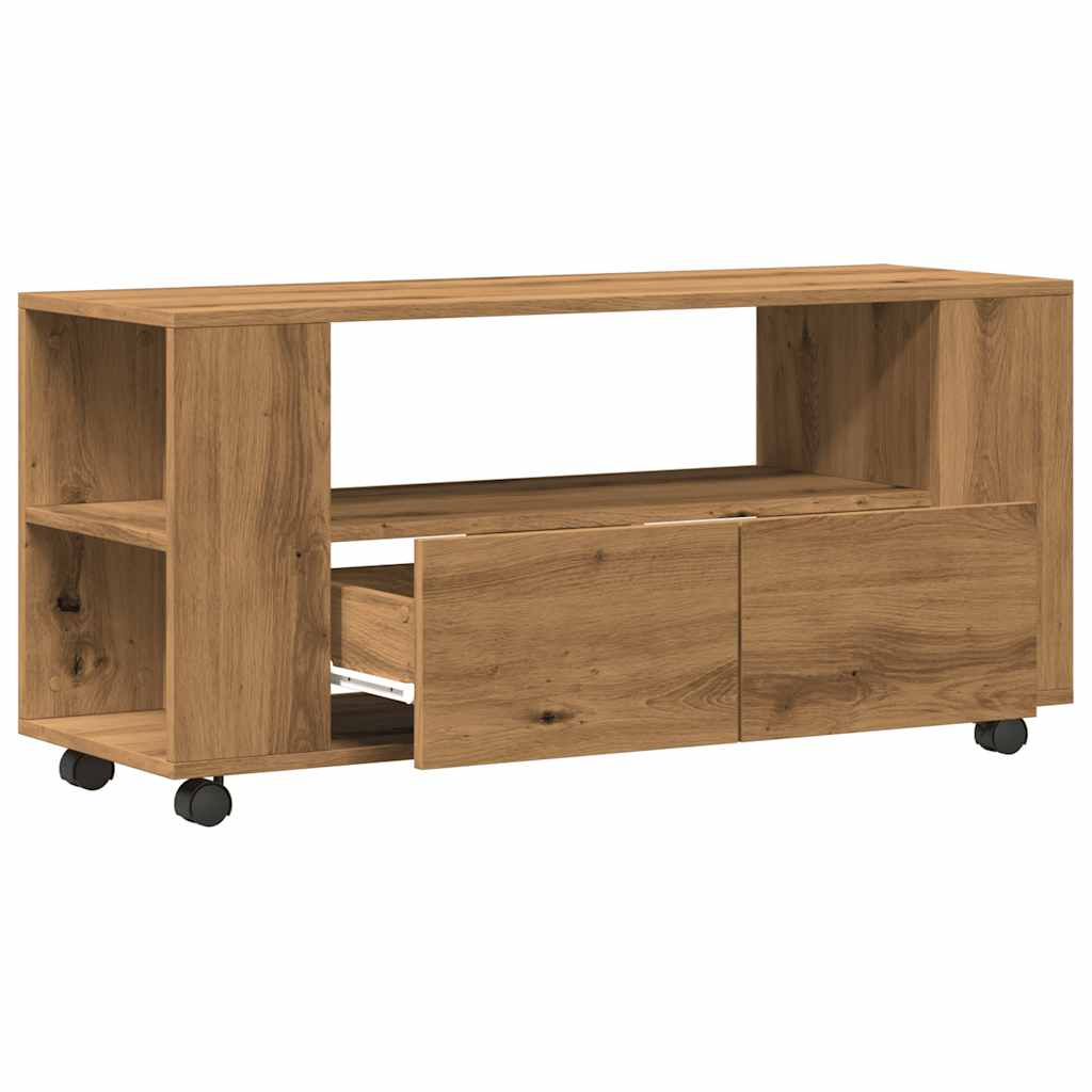 TV ormarić s kotačićima Artisan hrast 102x34,5x43 cm