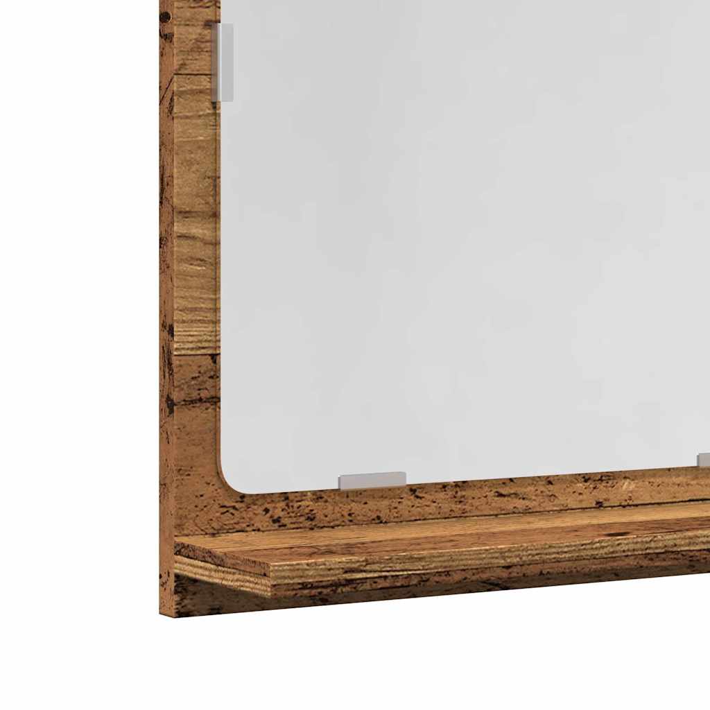 Kupaonski ormarić s ogledalom staro drvo 40x11x37 cm