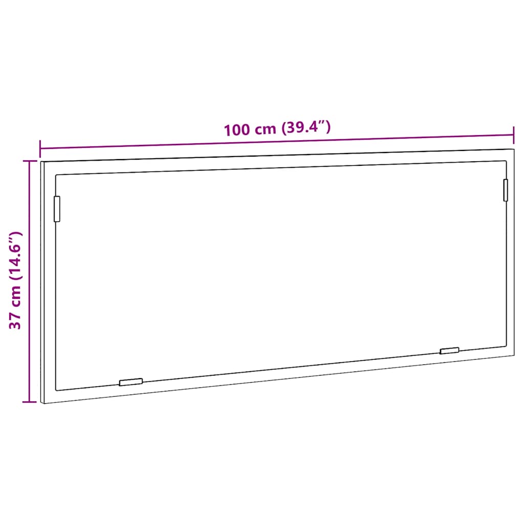 LED kupaonsko ogledalo dimljeni hrast 100x8,5x37 cm
