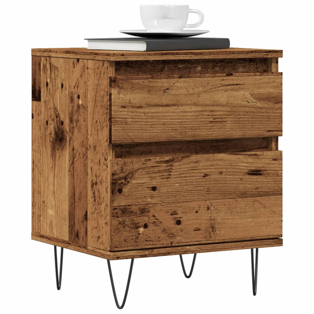 Noćni ormarići 2 kom Staro drvo 40x35x50 cm Konstruirano drvo