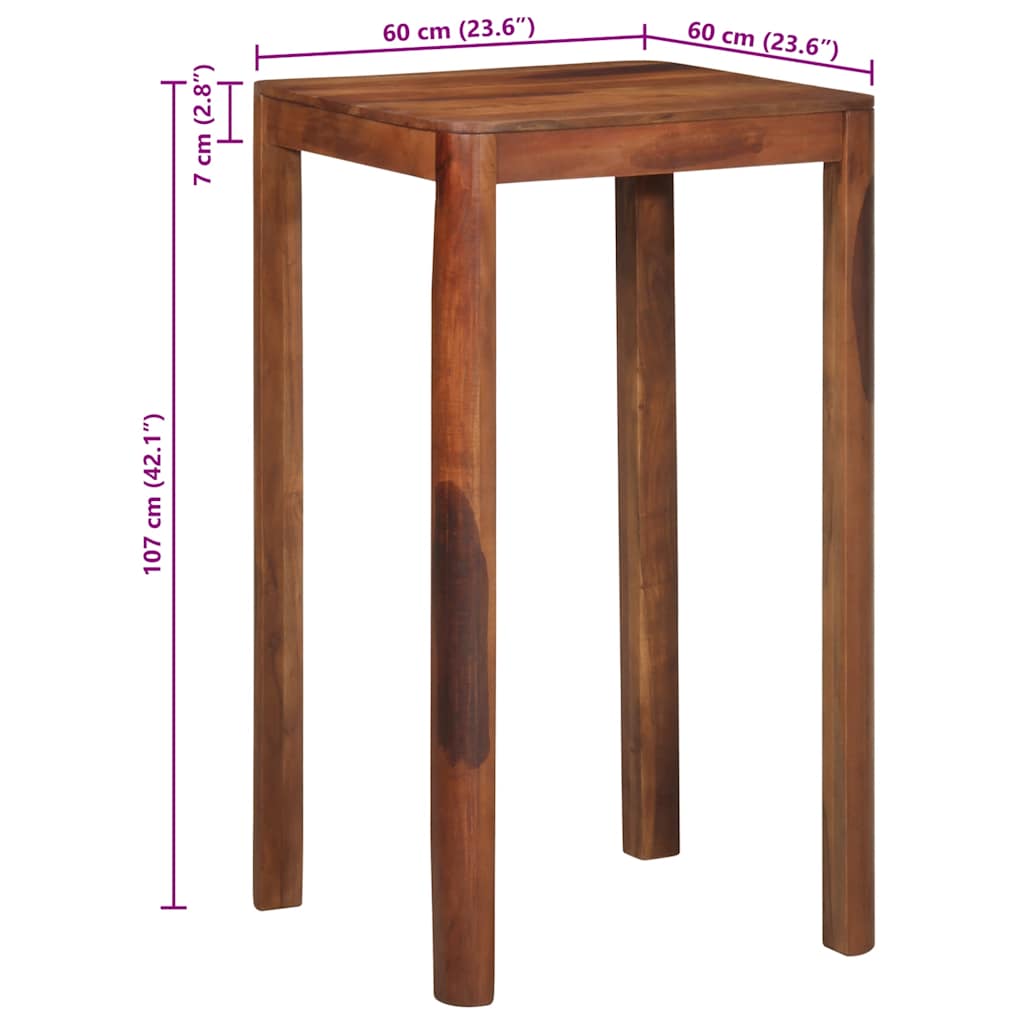 Barski stol 60x60x107 cm puno drvo bagrem