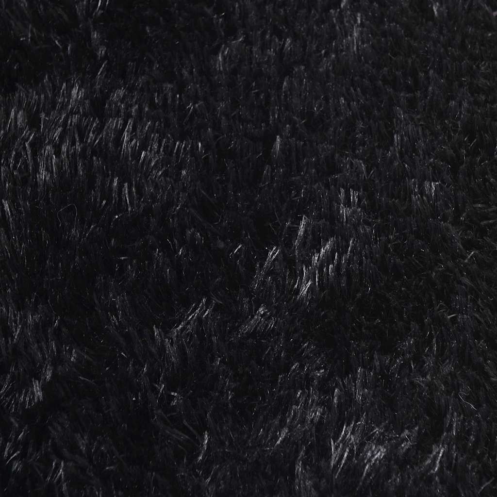 Čupavi tepih s visokim vlaknima NAVARRA crni 240x240 cm