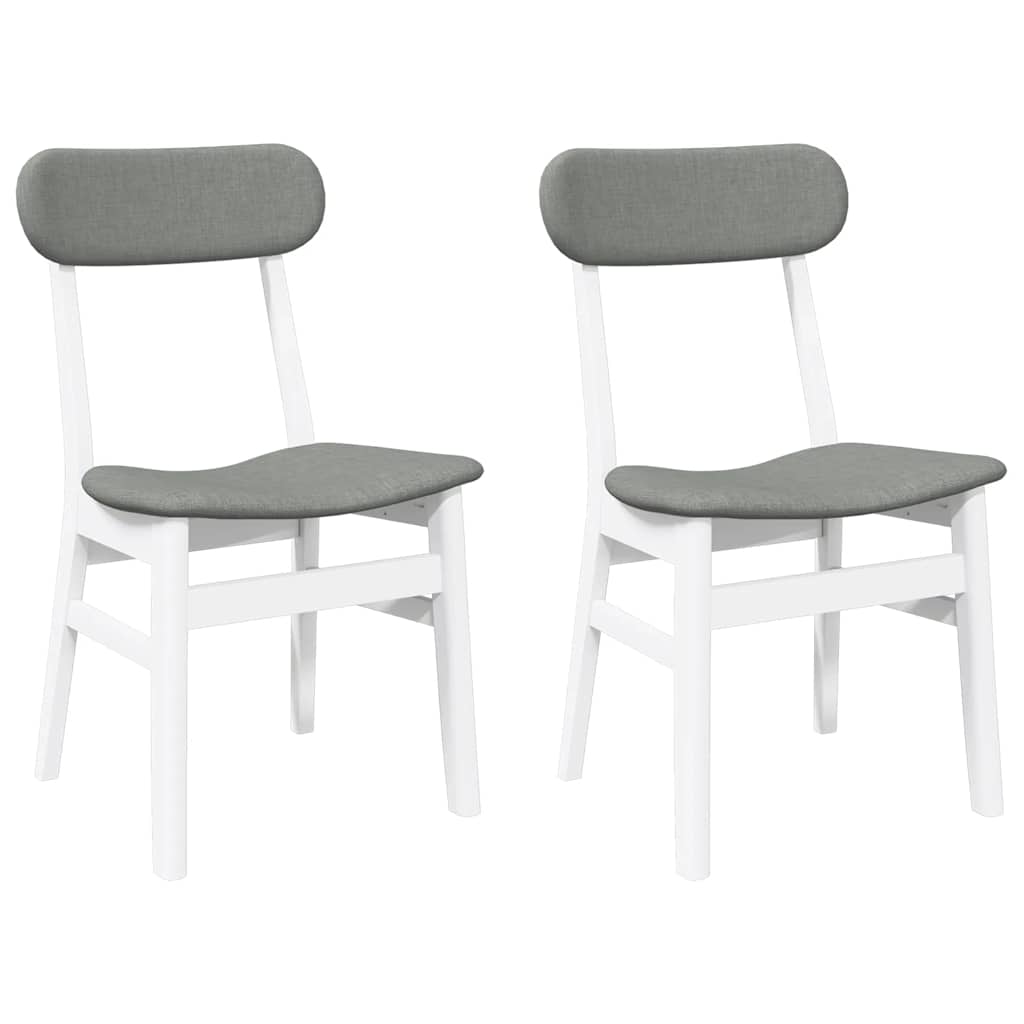 Blagovaonske stolice s jastucima 2 kom. Bijela guma od punog