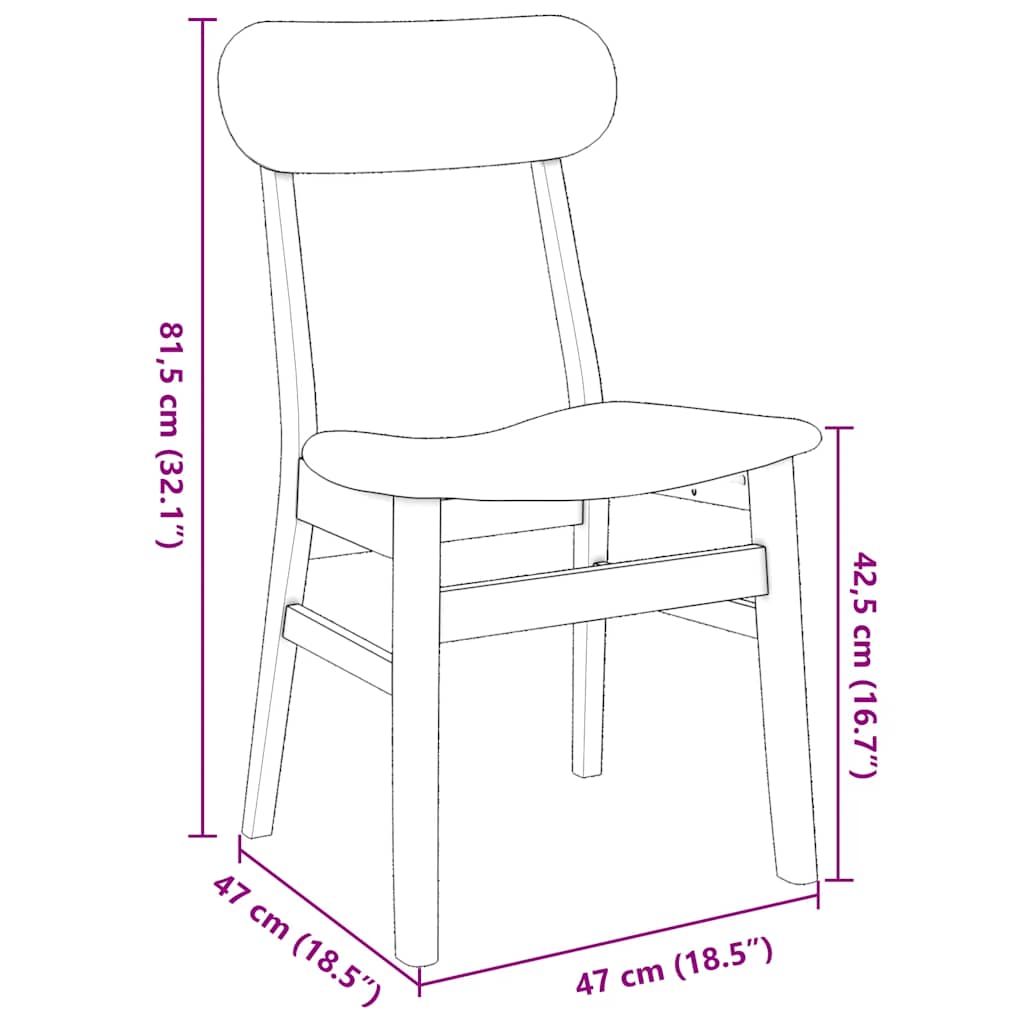 Blagovaonske stolice s jastucima 2 kom. Bijela guma od punog