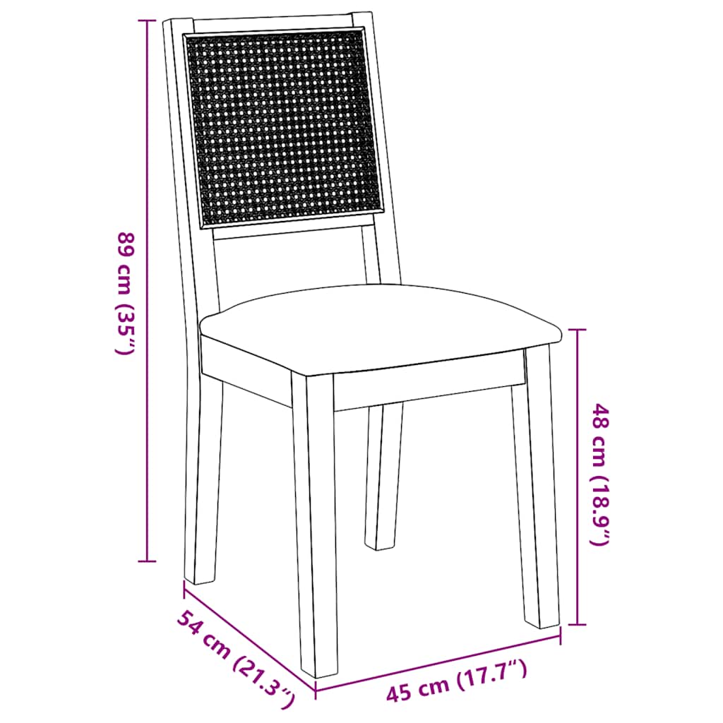 Blagovaonske stolice s jastucima 2 kom Puna drvena guma
