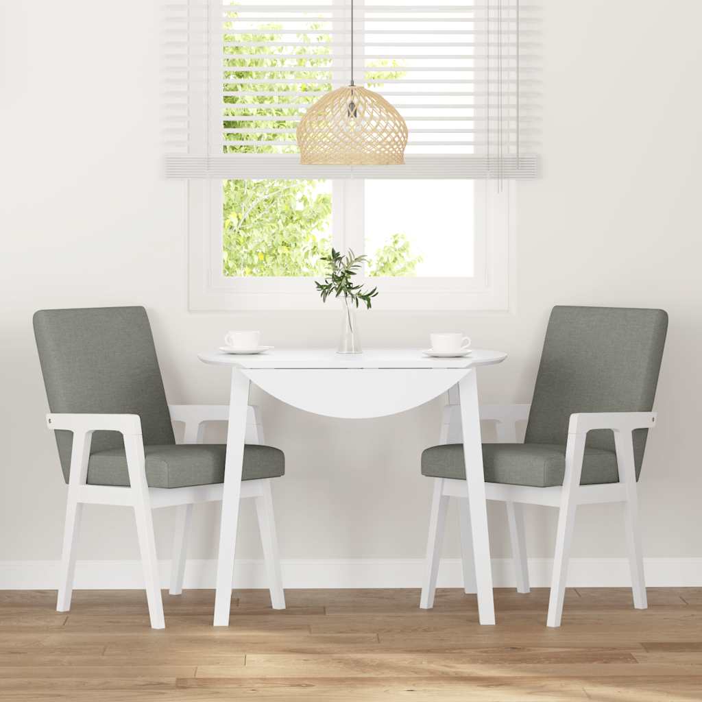 Blagovaonske stolice s jastucima 2 kom. Bijele, puno drvo, guma