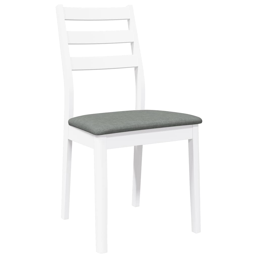 Blagovaonske stolice s jastucima 2 kom. Bijela guma od punog