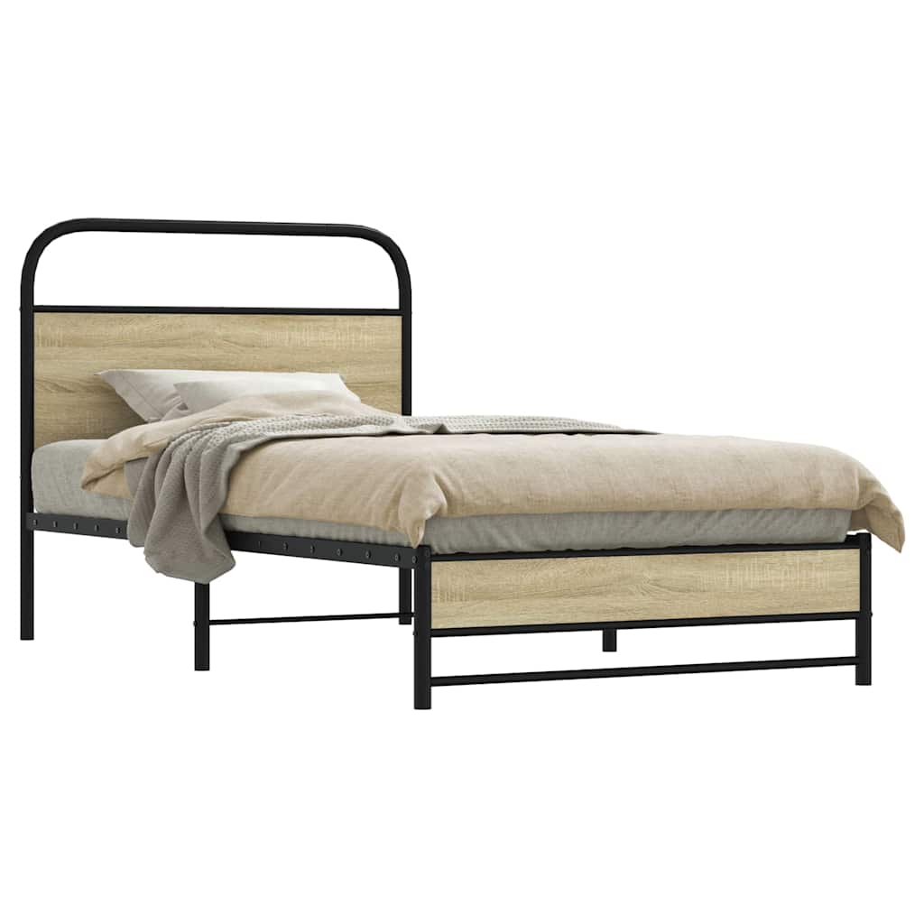 Okvir kreveta bez madraca boja hrasta sonome 107x203 cm drveni