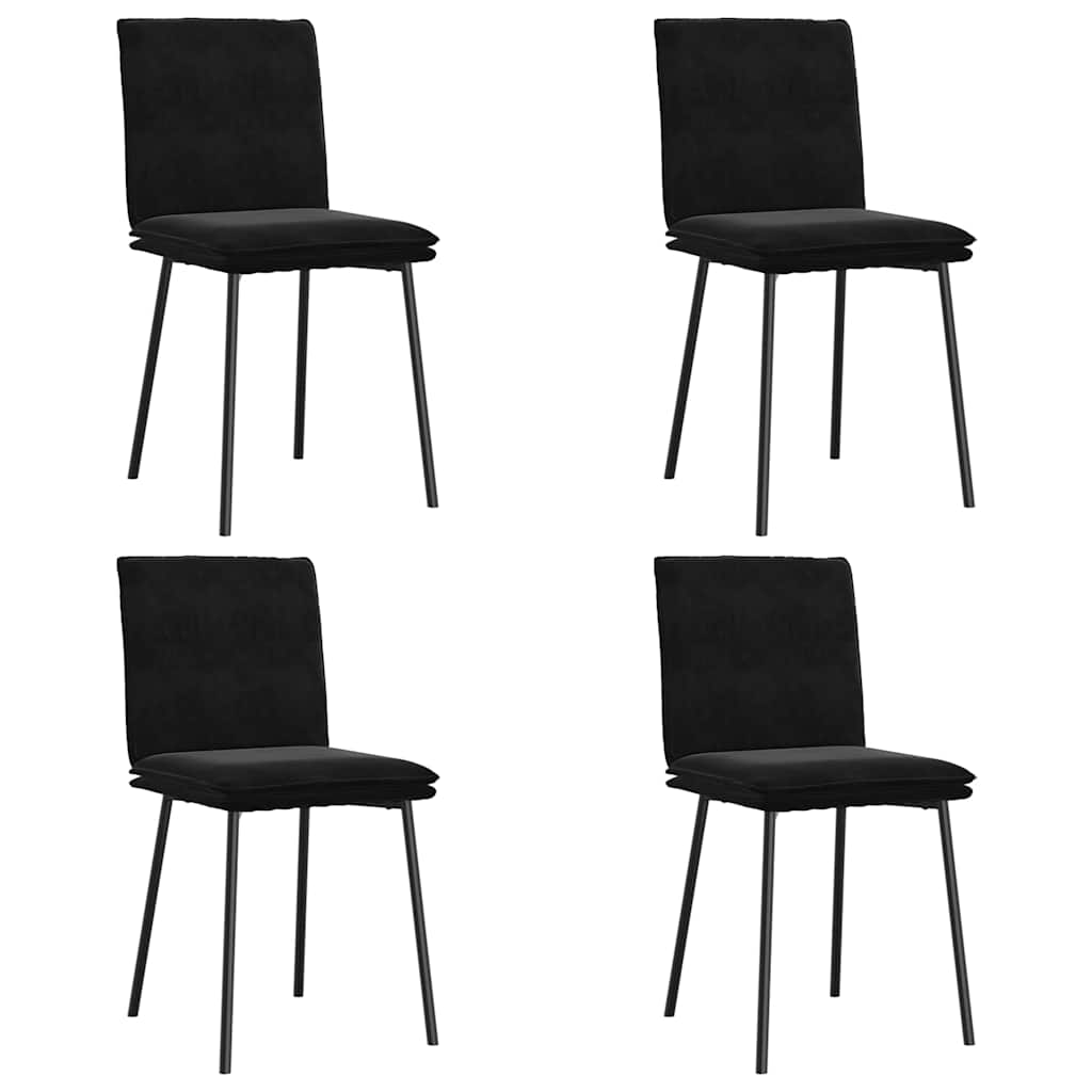 Blagovaonske stolice 4 kom crne baršunaste