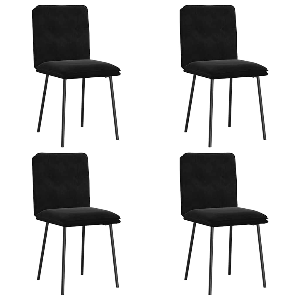 Blagovaonske stolice 4 kom crne baršunaste