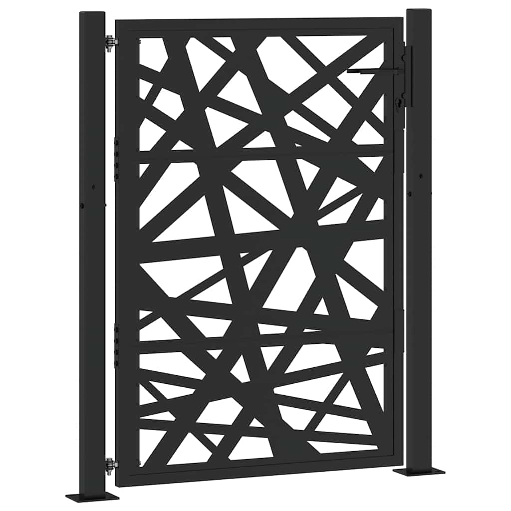 Vrtna vrata crna 100x125 cm čelična svjetlosna dizajna