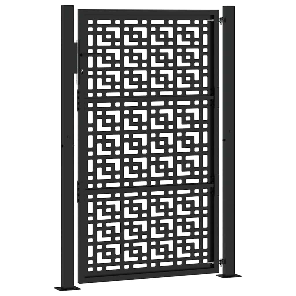 Vrtna vrata crna 100x150 cm čelična križna konstrukcija