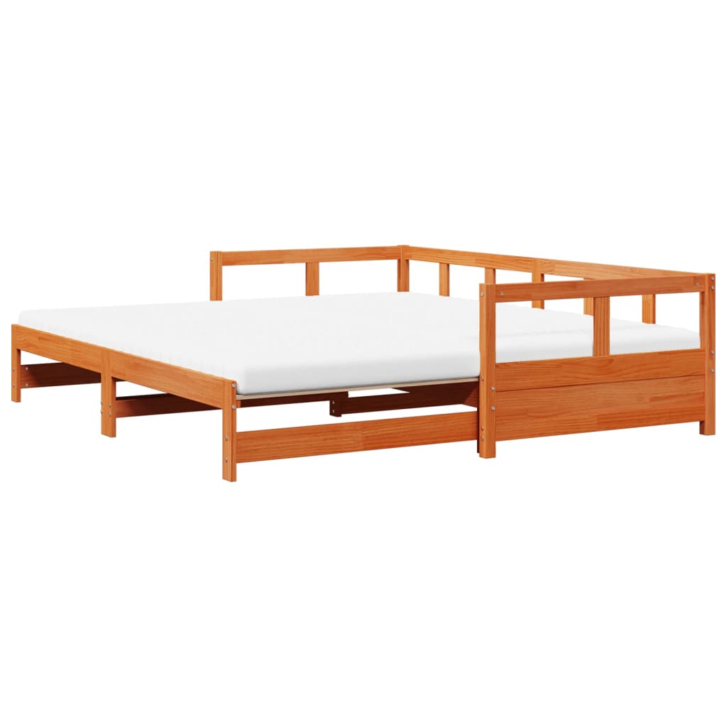 Dnevni krevet na razvlačenje s madracima 90x190 cm od borovine
