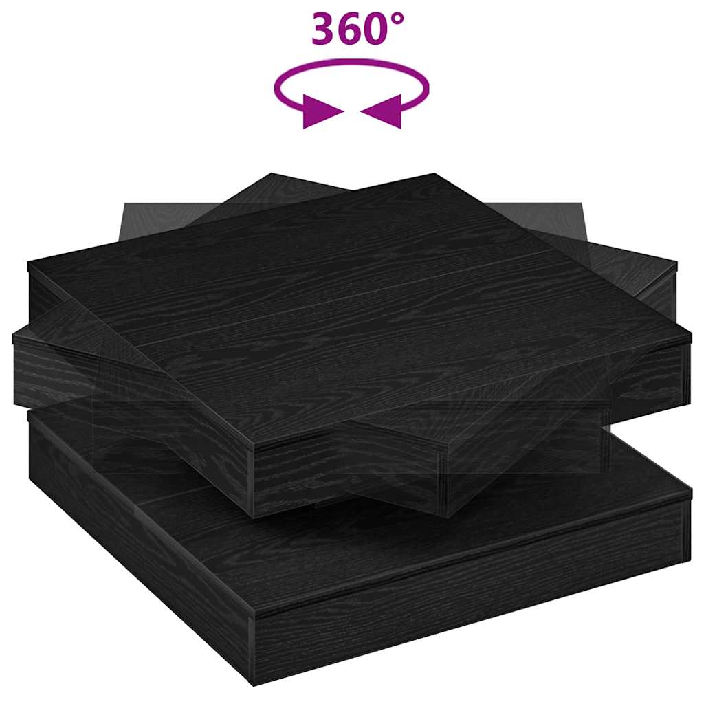 Klub stolić rotirajući za 360 stupnjeva crni 70x70x34,5 cm